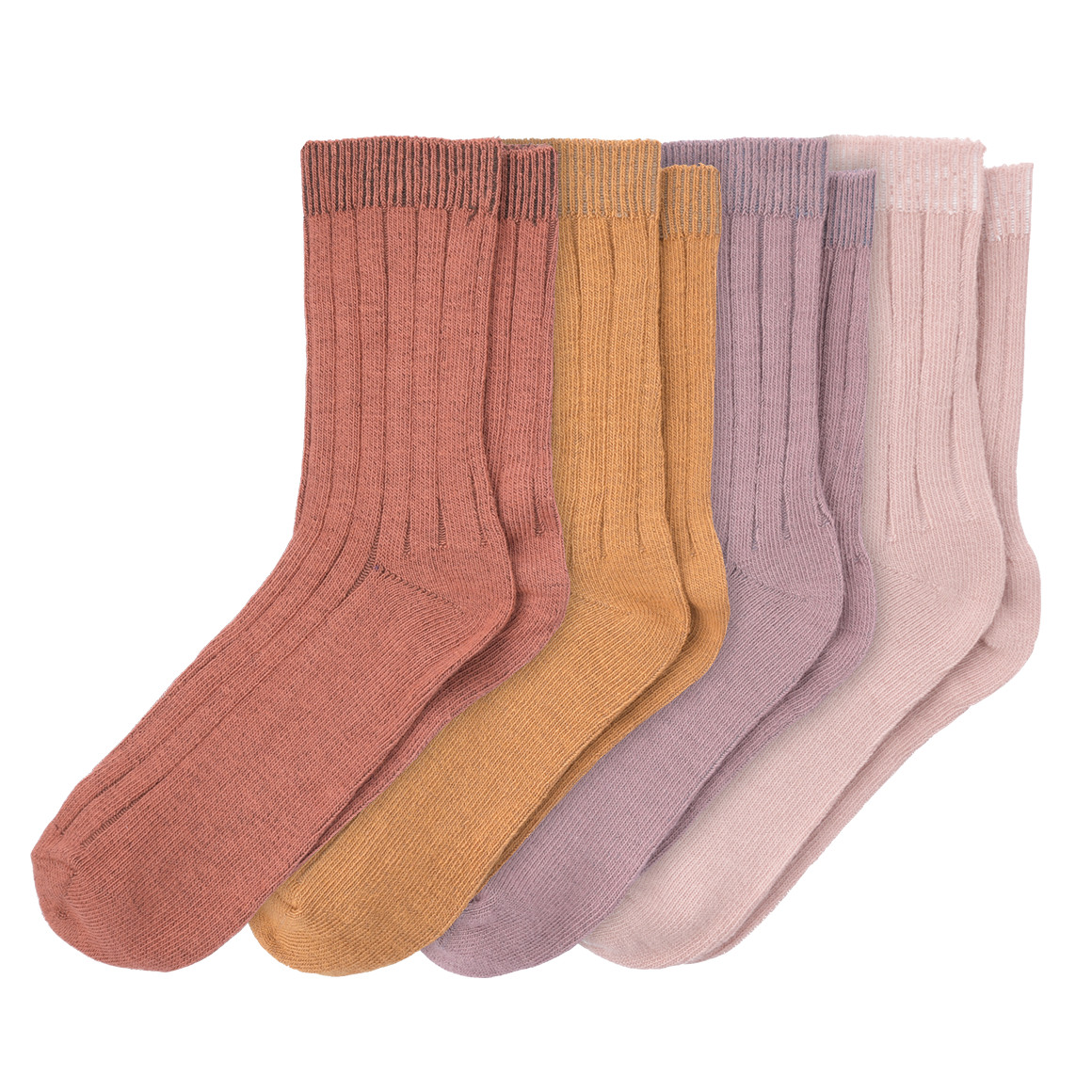 4 Paar Mädchen Socken mit Rippstruktur