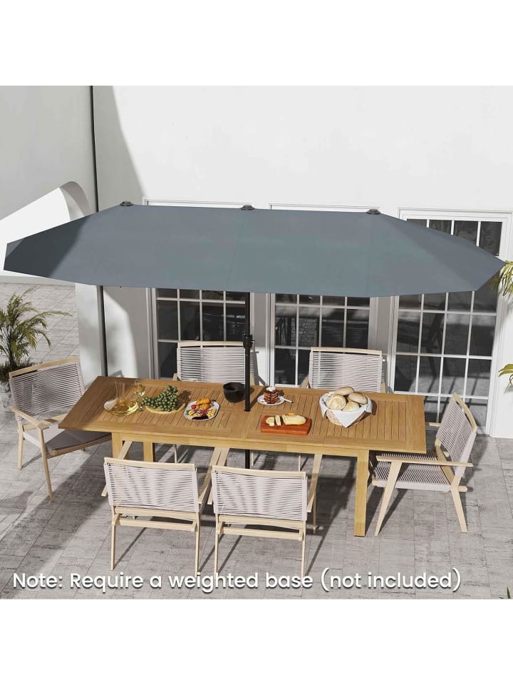 COSTWAY Doppelsonnenschirm 380x200cm XXL in Anthrazit günstig kaufen onesize