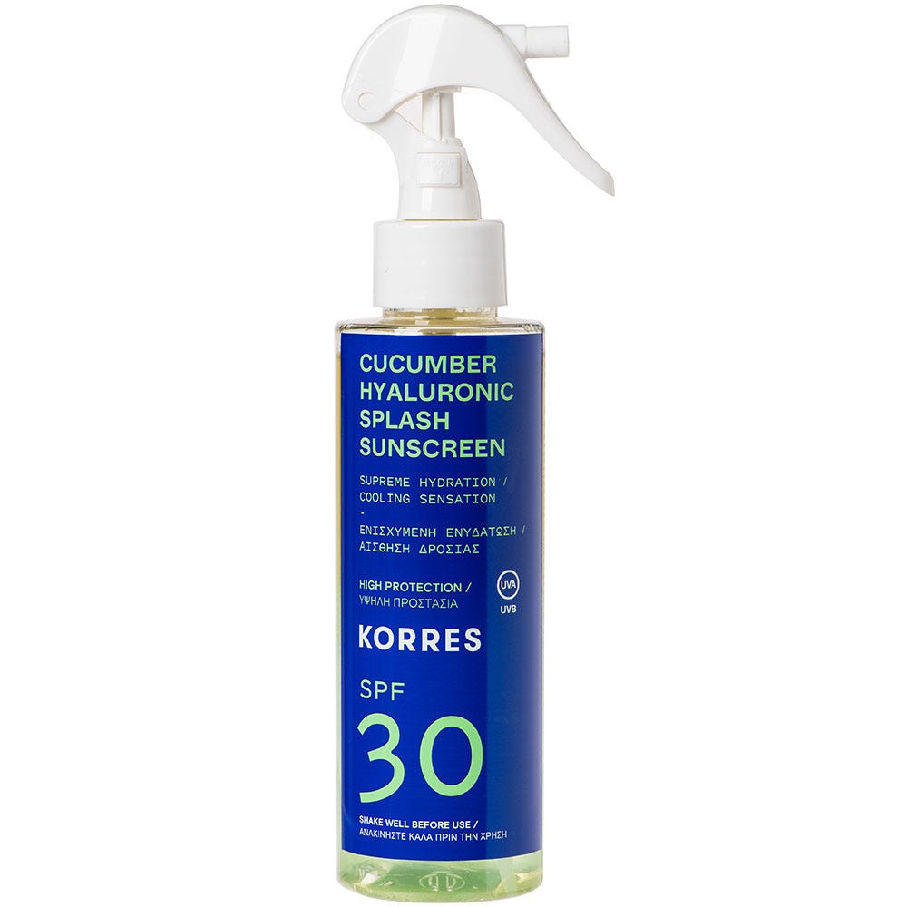 Korres Cucumber Hyaluronic Splash SPF30 2-Phasen-Sonnenschutzspray - Gesicht & Körper 150 ml