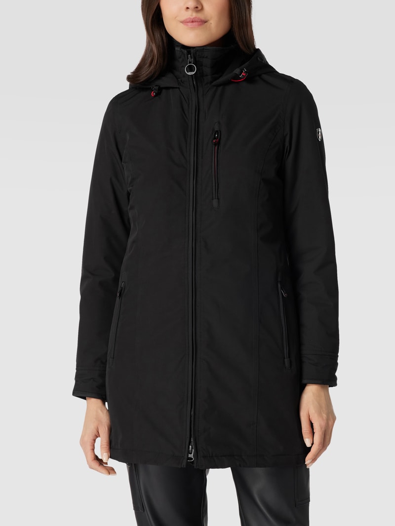 Jacke mit Label-Applikation Modell 'Westwind' in schwarz