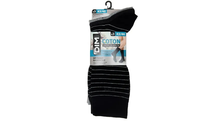 DIM Herren Socken Fashion 3er Pack noir anthracite