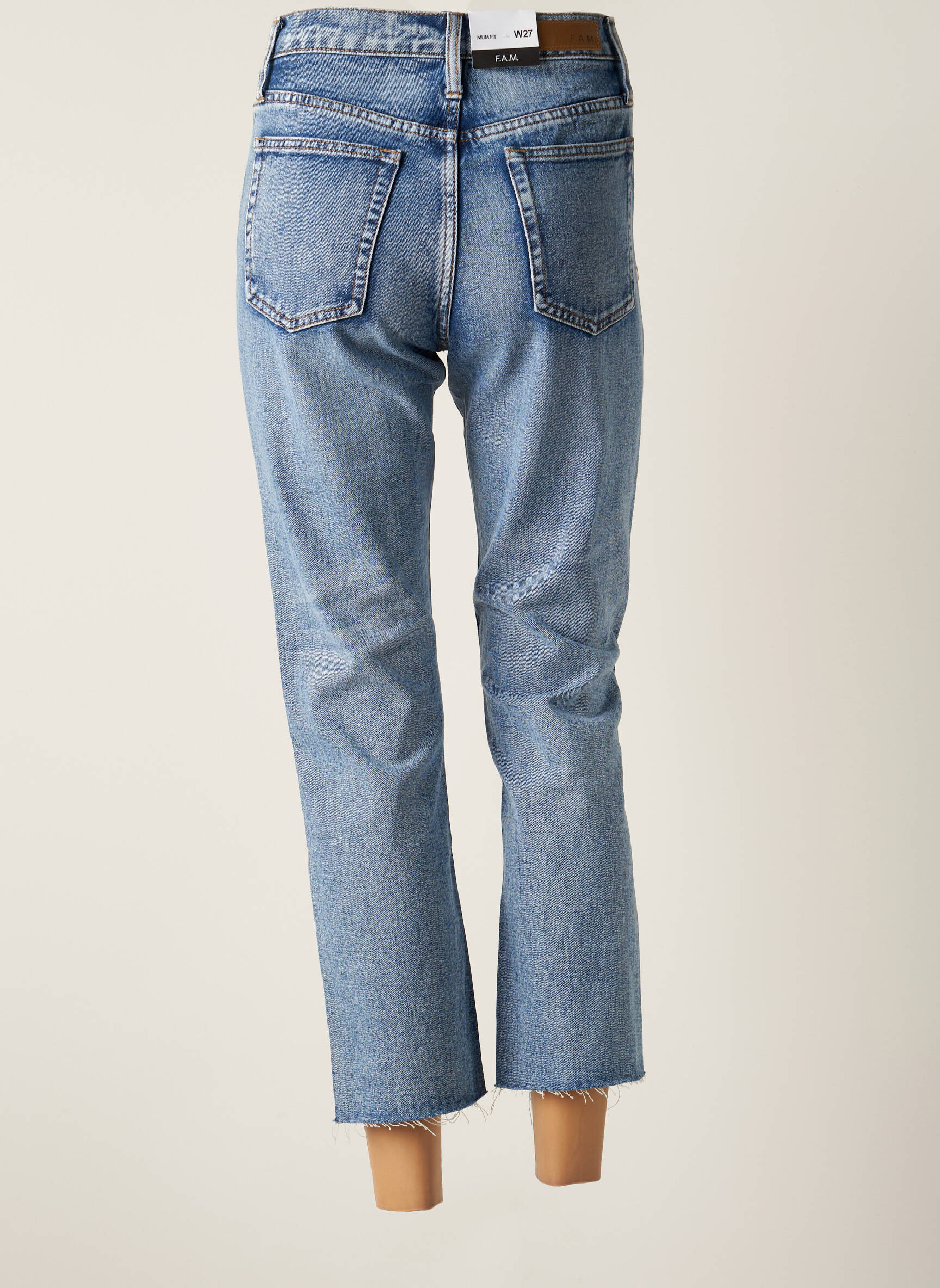 F A M  Jean Mom Femme couleur bleu