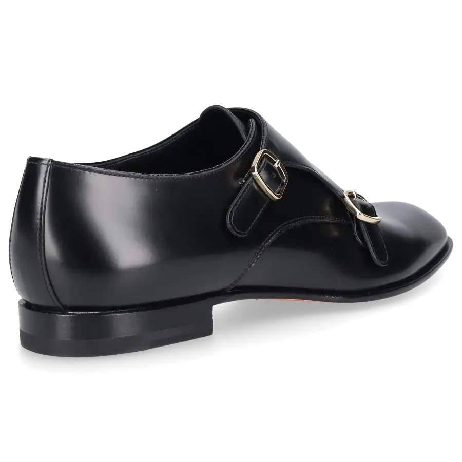 Santoni - Businessschuhe Doppelmonk 56369 Kalbsleder - schwarz