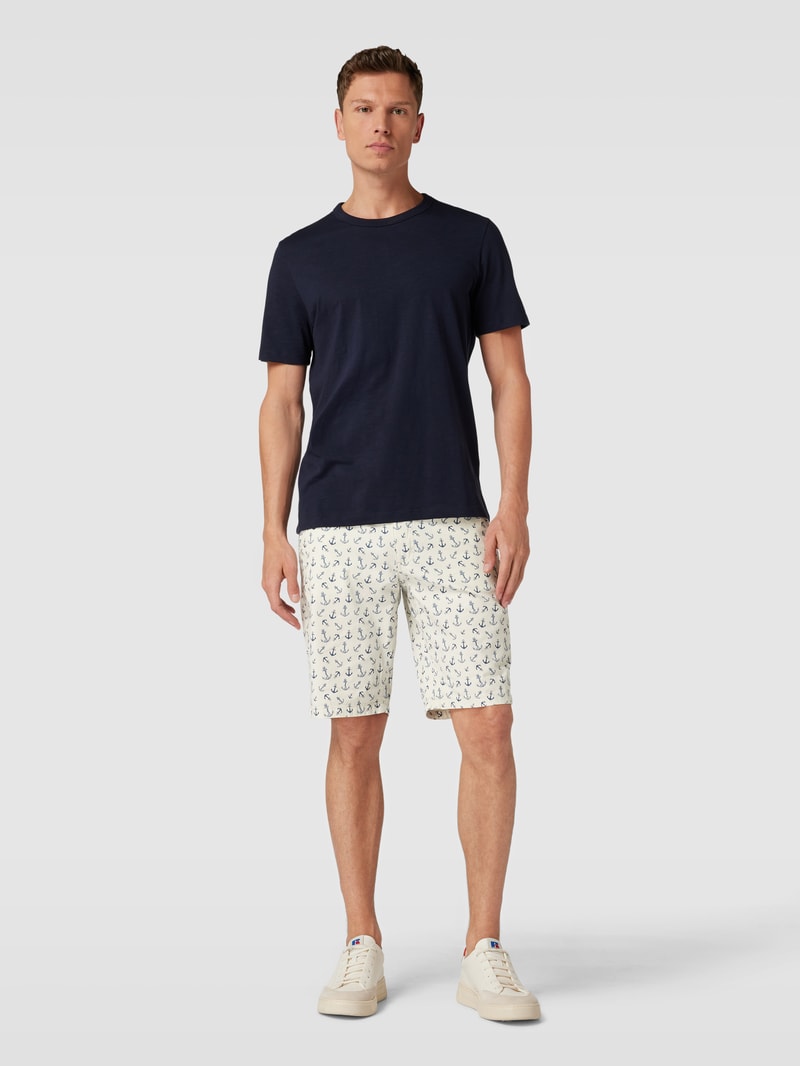 Bermudas mit Allover-Print in offwhite meliert