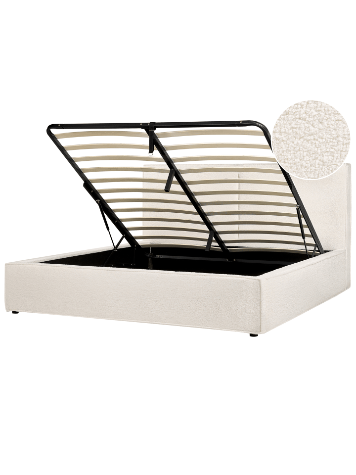 Beliani Doppelbett MOISSAC in Weiß/Schwarz - (W) 197 x (H) 108 x (L) 224 cm günstig kaufen onesize
