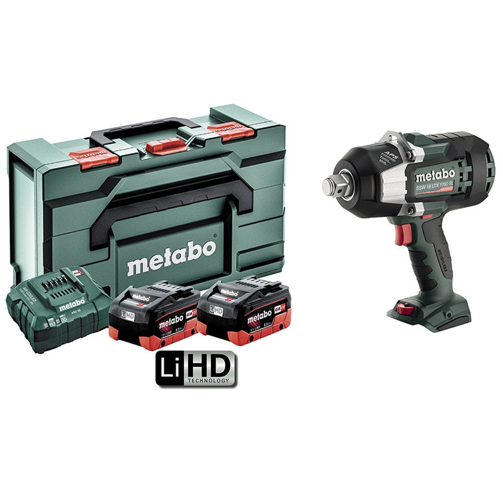 Jogo de Chaves de Impacto METABO 18 V 2 x 5,5 Ah 3/4
