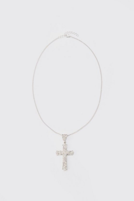 Silberne Kette mit Kreuz-Anhänger
