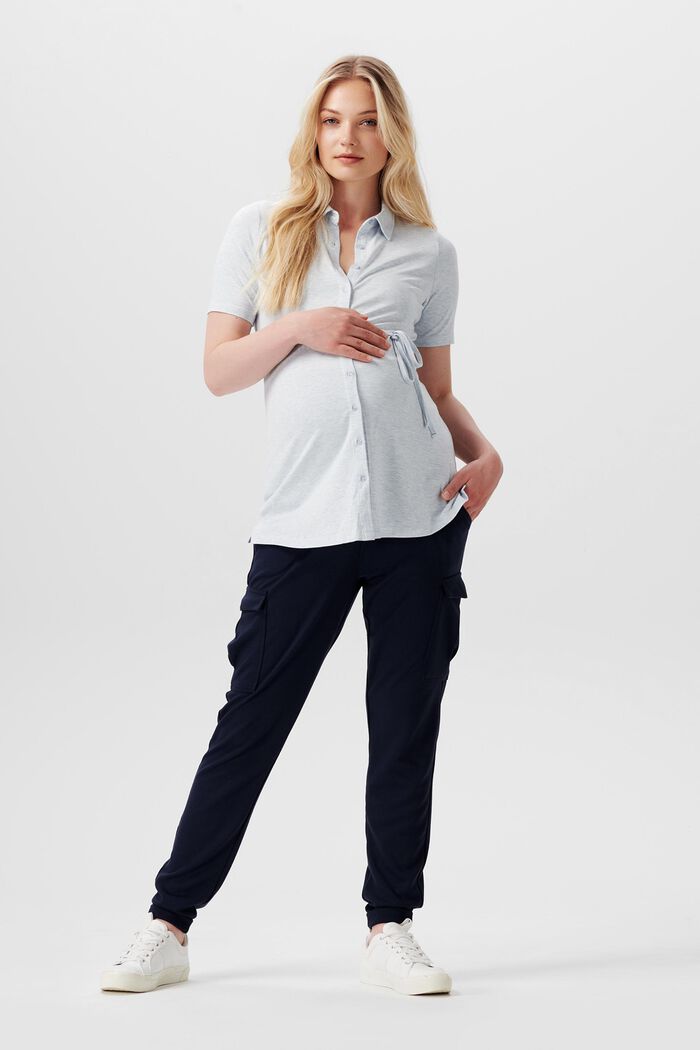 Jerseybluse mit abnehmbarem Gürtel
