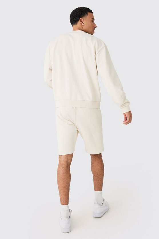 Kurzer Oversize Sweatshirt-Trainingsanzug