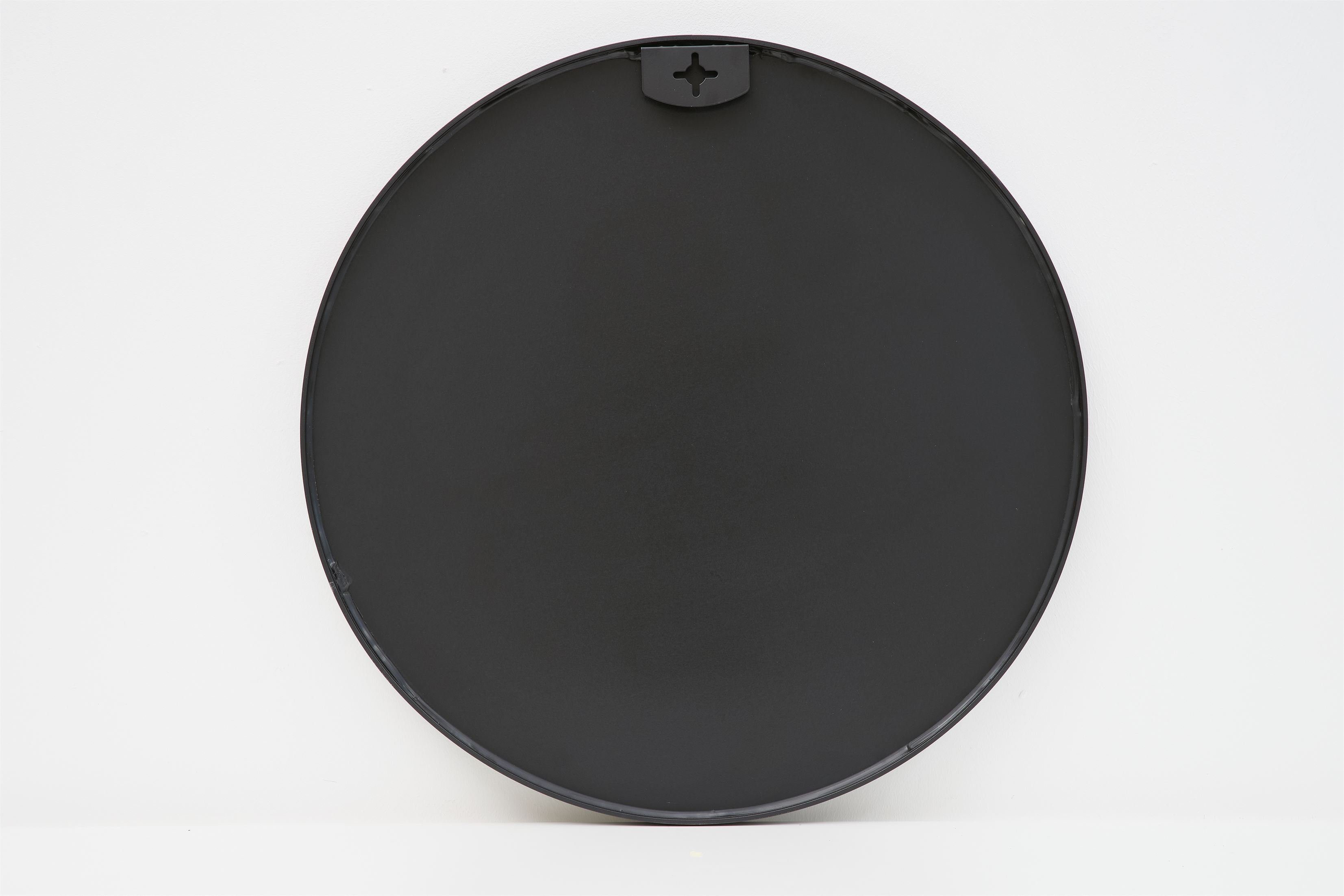 Terra Home Wandspiegel Spiegel rund 60x60 Schminkspiegel Metallrahmen (schwarz, Badezimmerspiegel Flurspiegel), inklusive Schrauben und Dübel