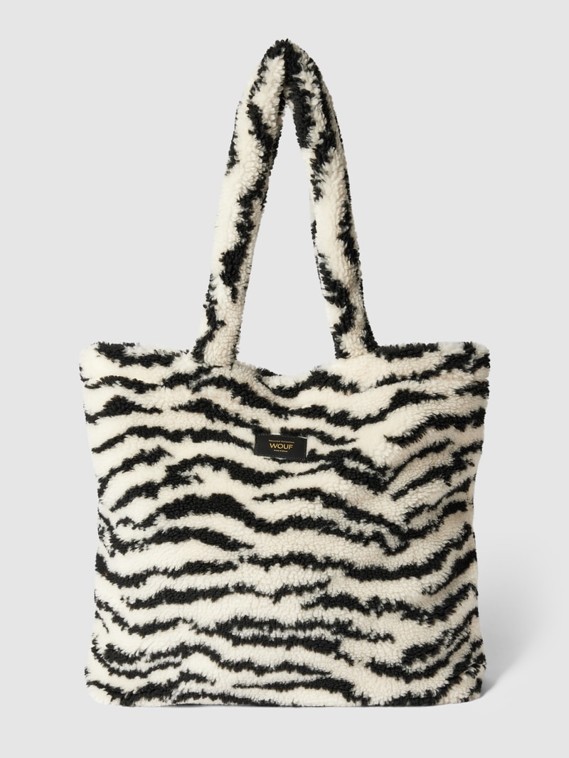 Shopper mit Allover-Muster Modell 'Arctic' in schwarz