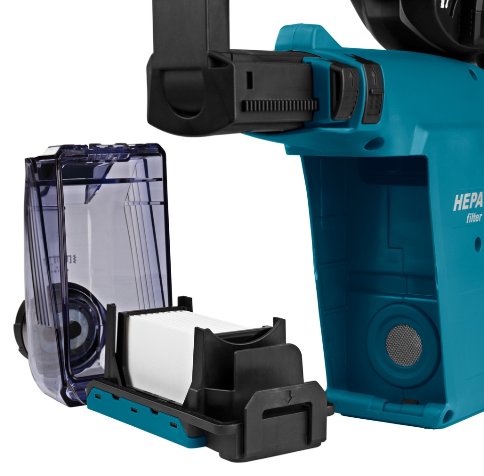 Makita DHR242ZJW Kombihammer, 18-Volt-Gehäuse + DX06 integrierte Staubabsaugung (ohne Akkus und Ladegerät).