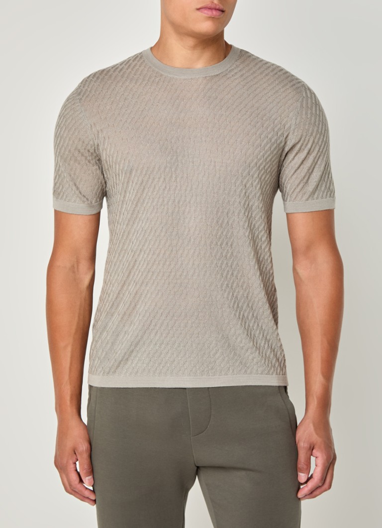Tricou Emporio Armani texturat din amestec de lână