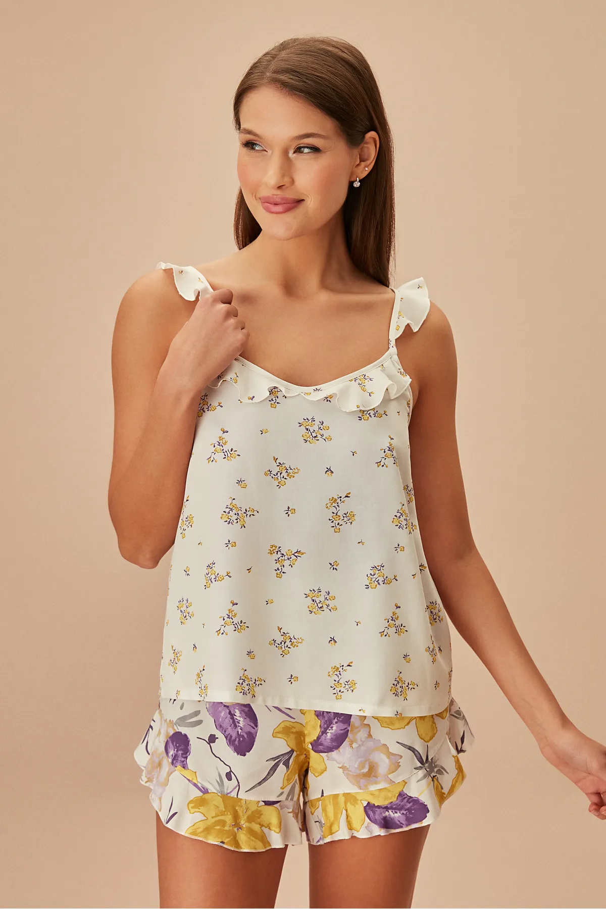 SUWEN  Lila Shorts-Set