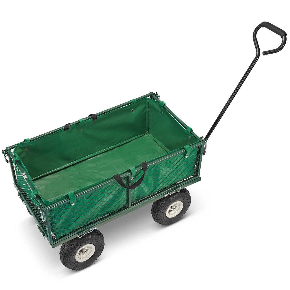 Masterman24 Transportwagen Gartenwagen, mit Profilreifen, 450kg belastbar herausnehmbare Plane