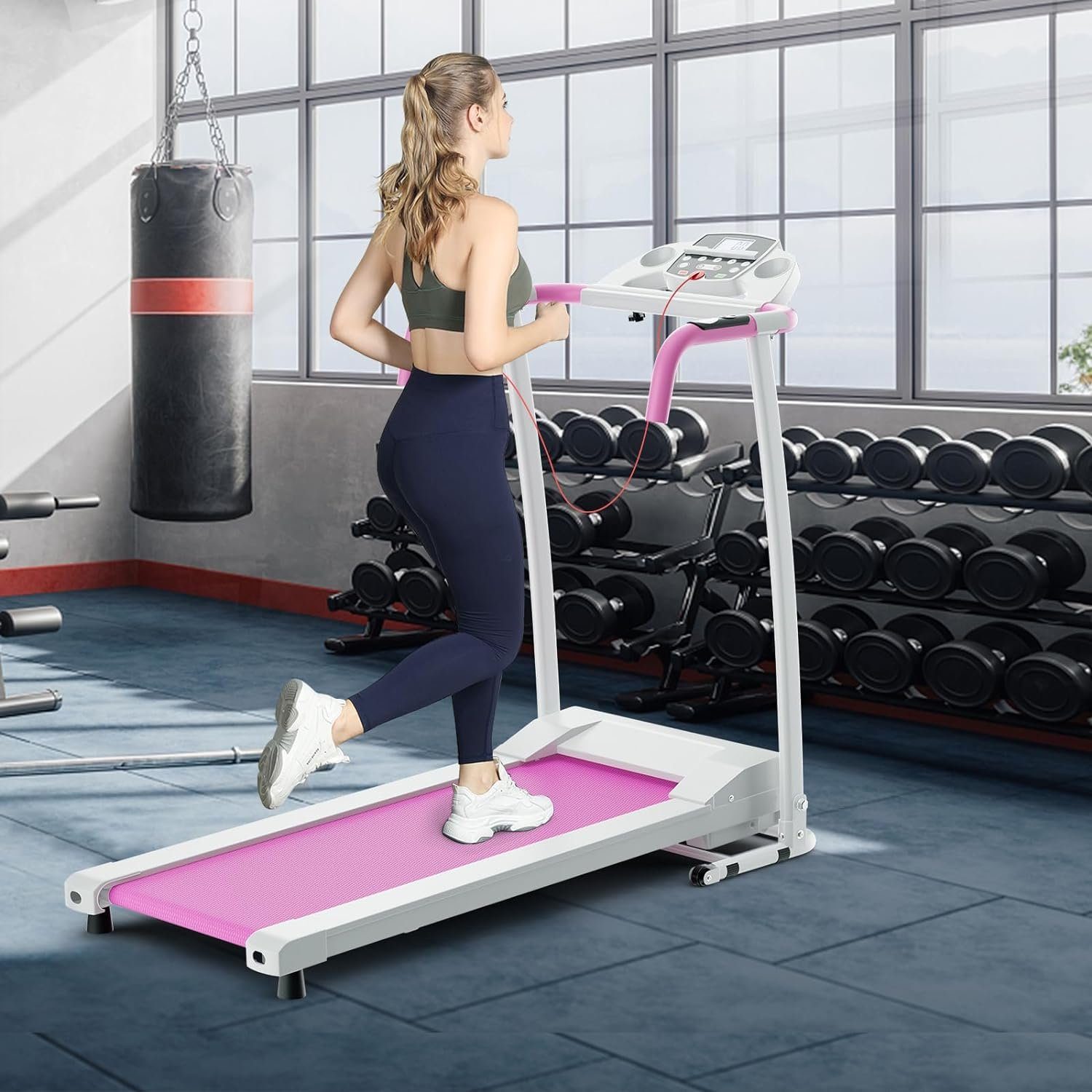 COSTWAY Laufband (2PS Walking Pad, mit 12 voreingestellten Programmen), 1-12 km/h, LCD display, treadmill for home, running surface