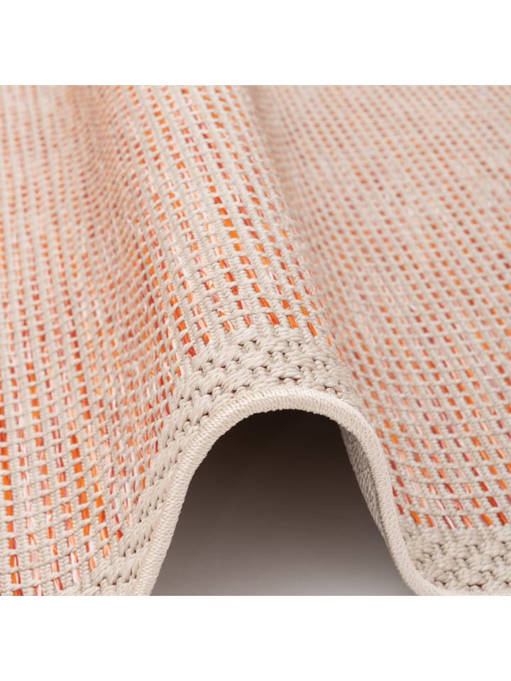 Pergamon In & Outdoor Teppich Flachgewebe Ottawa Bordüre in Terracotta günstig kaufen