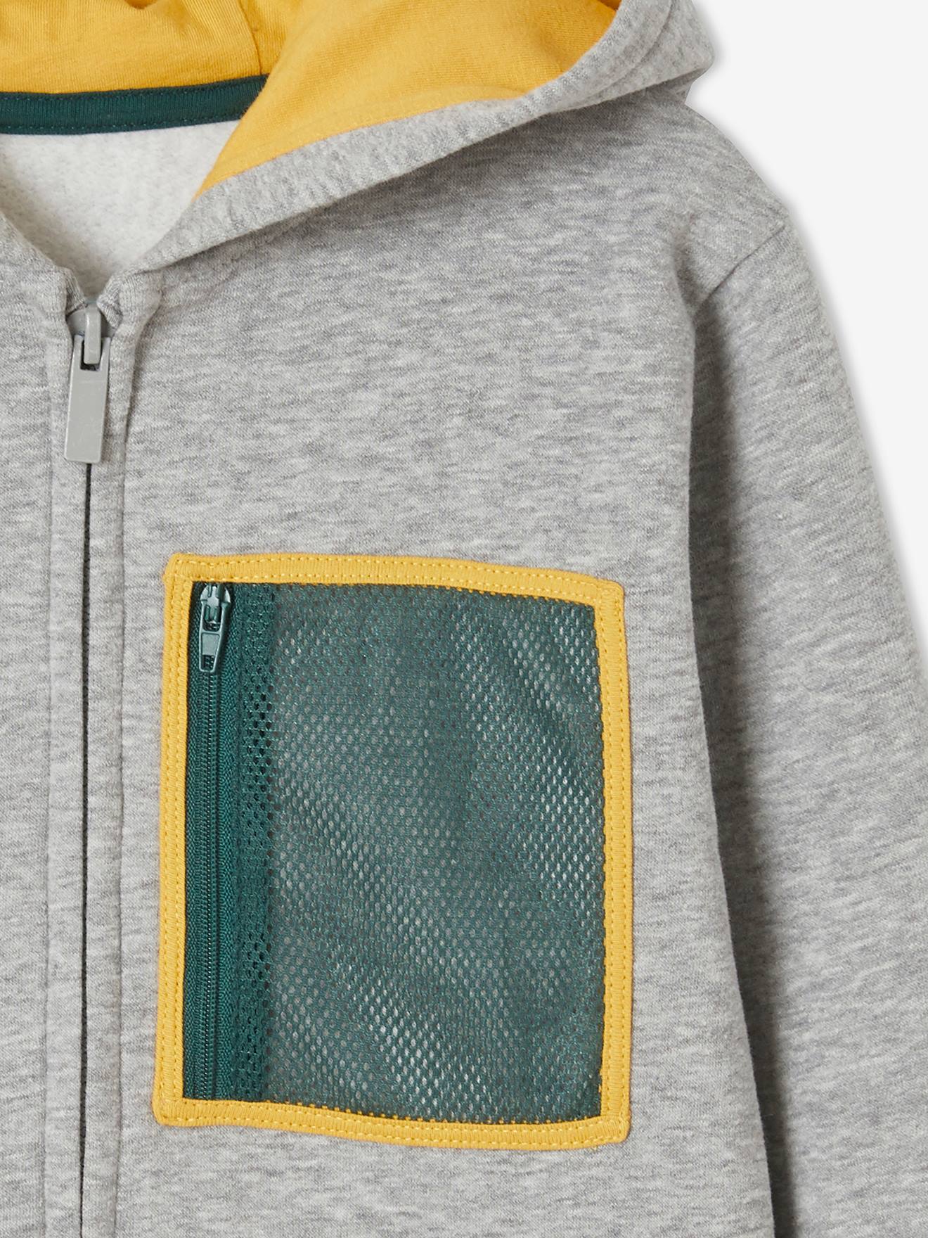Sweat zippé à capuche grand motif 