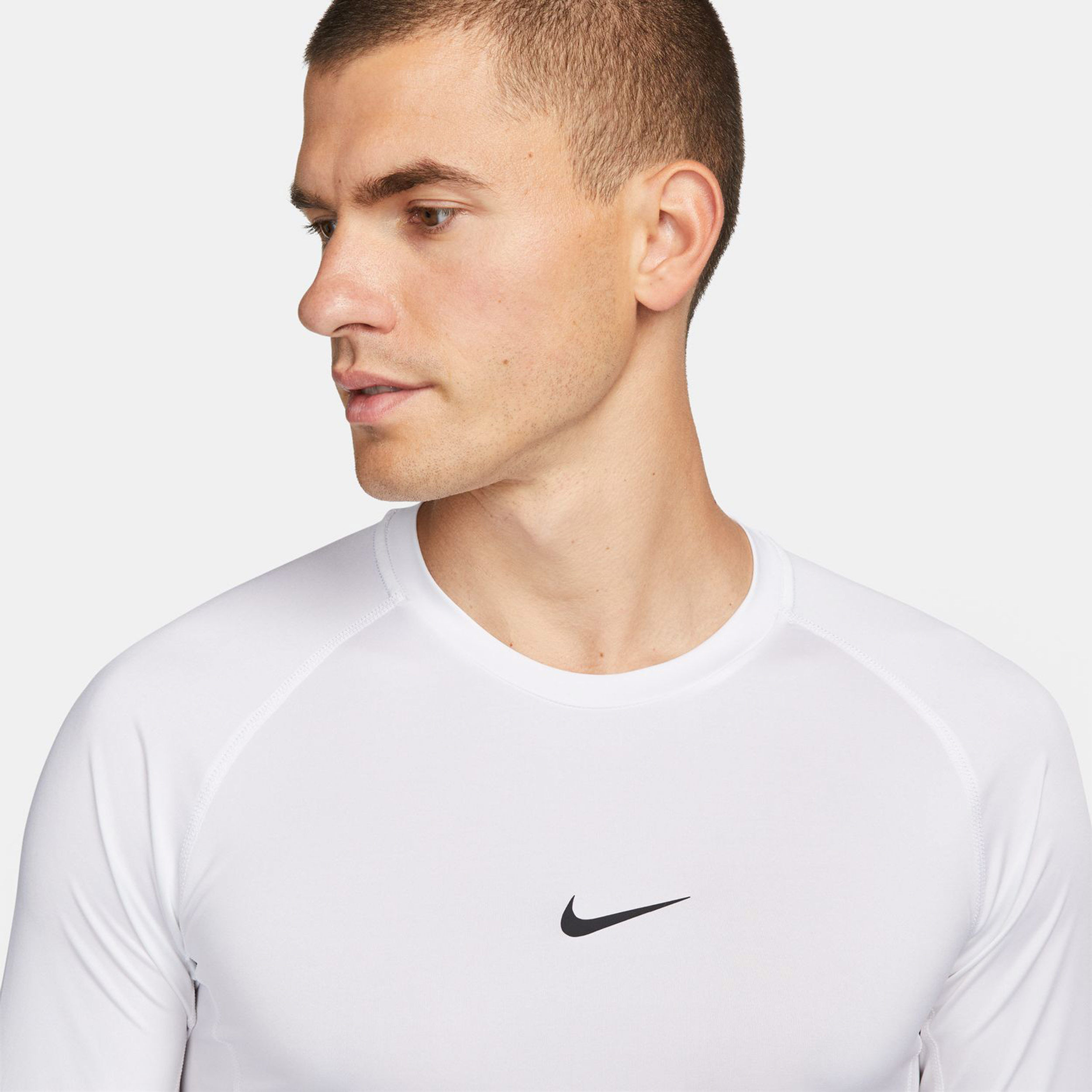 Dri-Fit Pro Tight Fitness Longsleeve Herren - Weiß, Schwarz