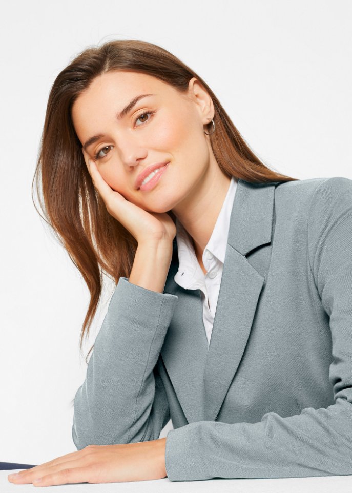 Baumwoll Jersey-Blazer, tailliert