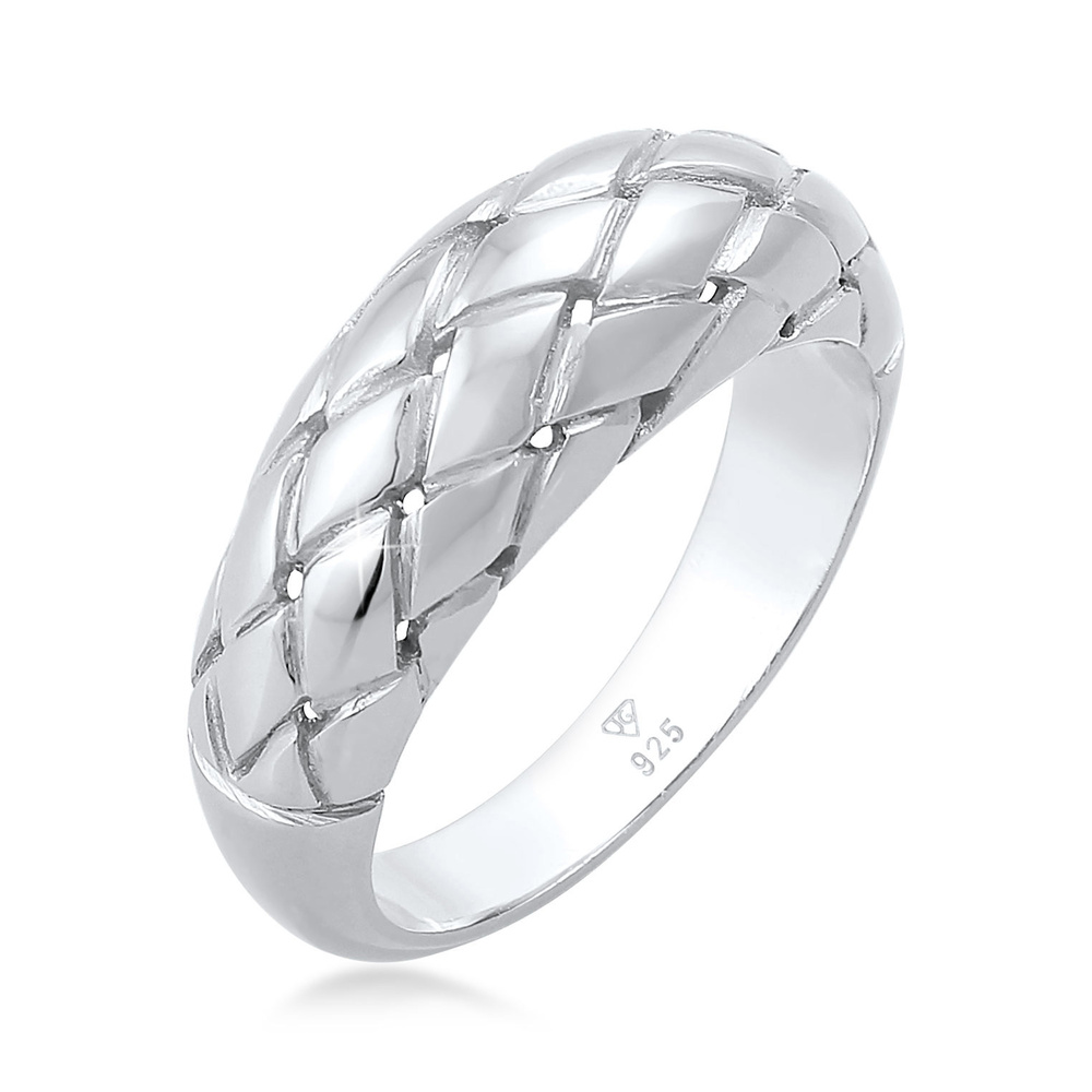 Elli Elli Bague Bague pour femme Rhomb Raffinée Chunky Trend Blogger en argent sterlin Bague