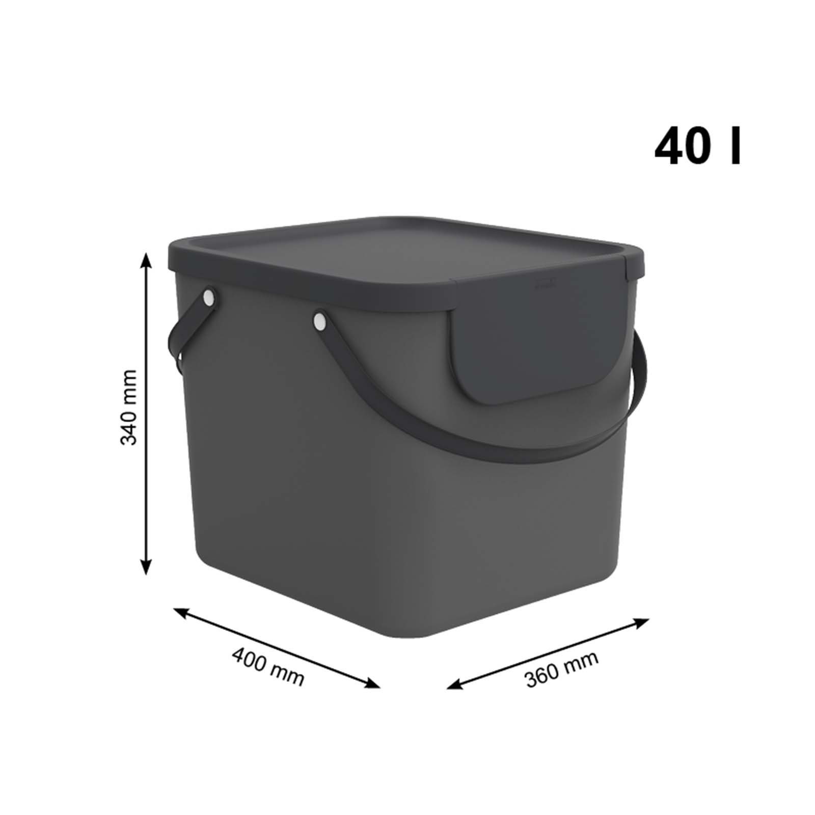 ROTHO Wäschekorb Albula 3er-Set Wäschesammler 40l mit Deckel, Kunststoff (PP recycelt) (Wäschesortiersystem, 3er-Set), Aus rezykliertem Kunststoff