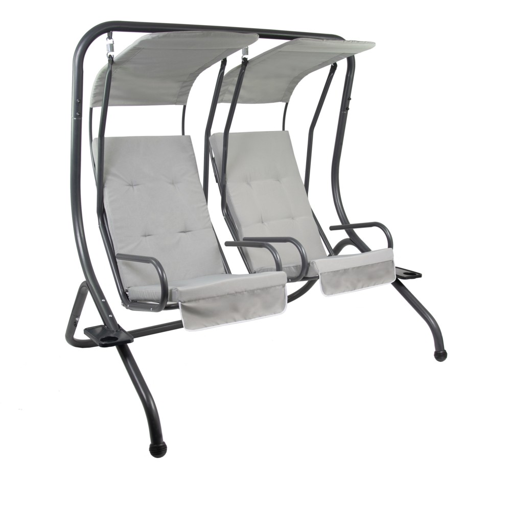 bellavista Home & GardenHollywoodschaukel 2-Sitzer mit Kissen grau/anthrazit