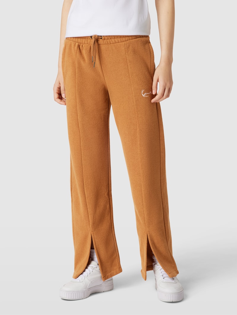 Sweatpants mit Label-Stitching Modell 'SIGNATURE' in haselnuss braun