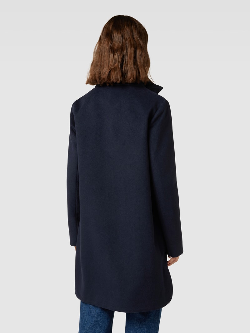 Kurzmantel mit Stehkragen und Eingrifftaschen in marineblau