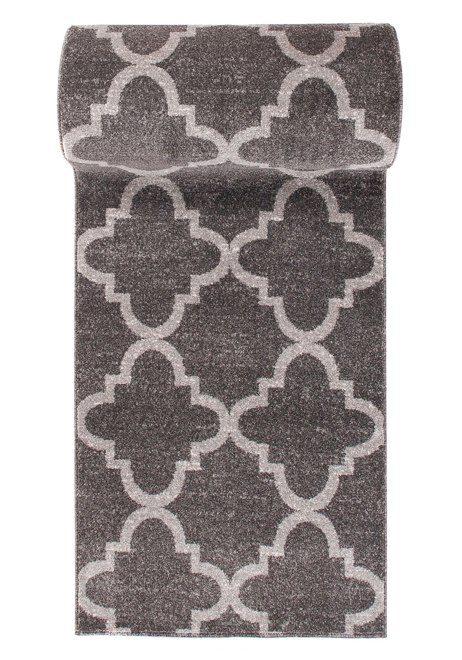 Läufer Läufer Flurläufer Modern für Vorzimmer, Küche - Grau, Mazovia, 100 x 100 cm, Kurzflor, Meterware, Höhe 10 mm, Kurzflor - niedrige Florhöhe