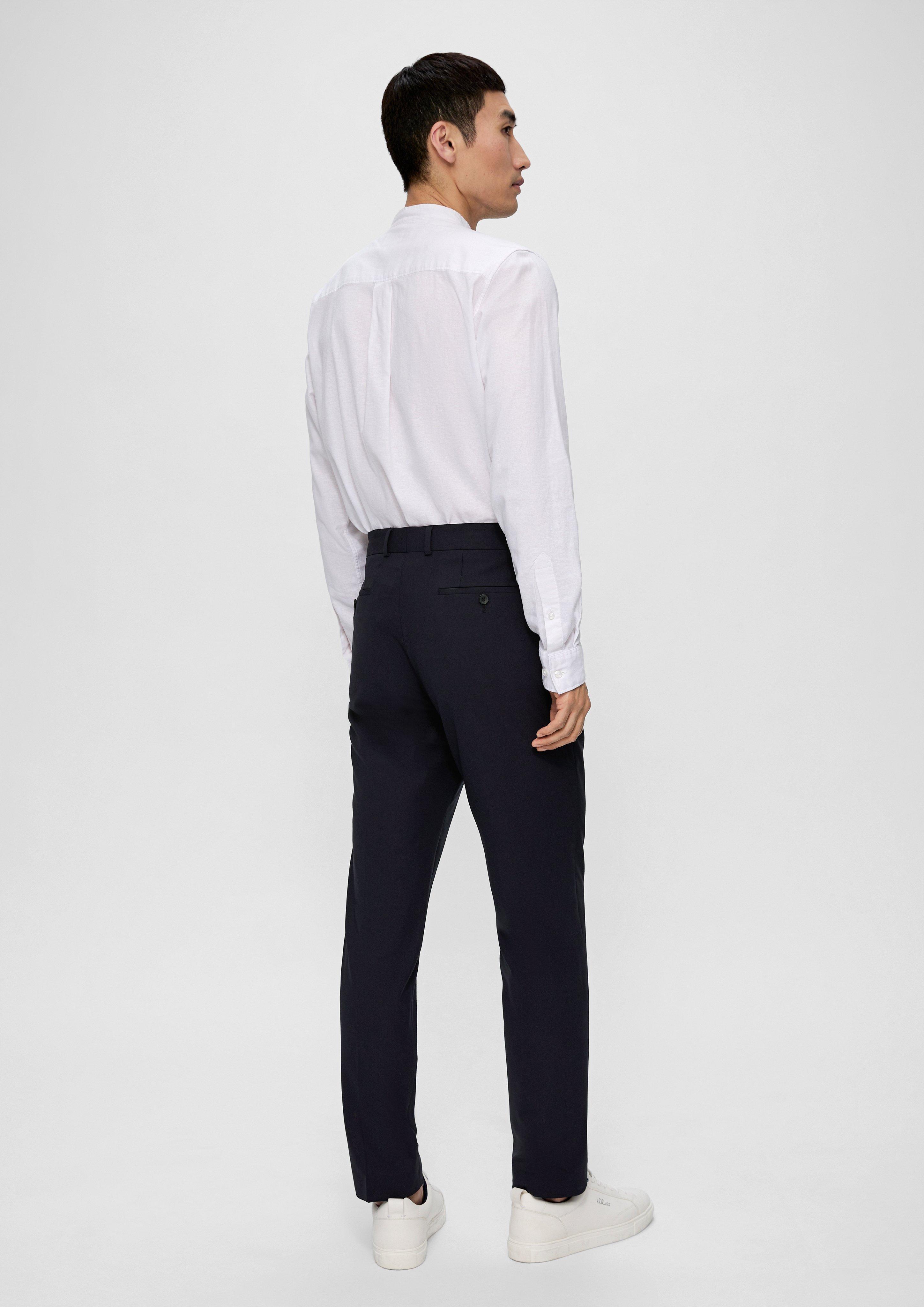 Slim: Elastische Anzughose in Wollmix  2134203-5952