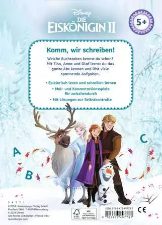 Disney Die Eiskönigin 2 Mein Vorschulblock: Lesen und Schreiben