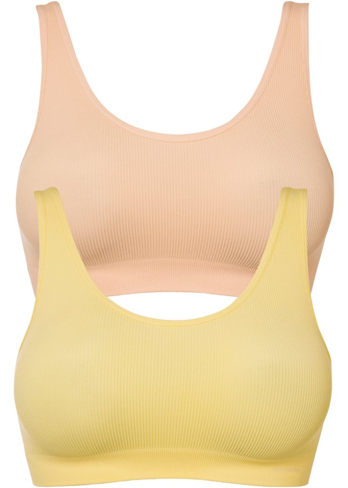 Geripptes Feel Comfort Seamless Bustier (2er Pack)
