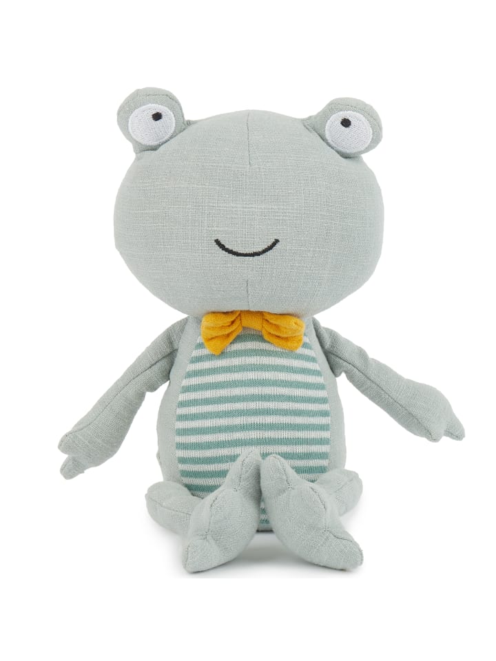 Bieco Spielwaren Kuscheltier aus Leinen & Musselin Frosch - ab Geburt in Blau günstig kaufen onesize