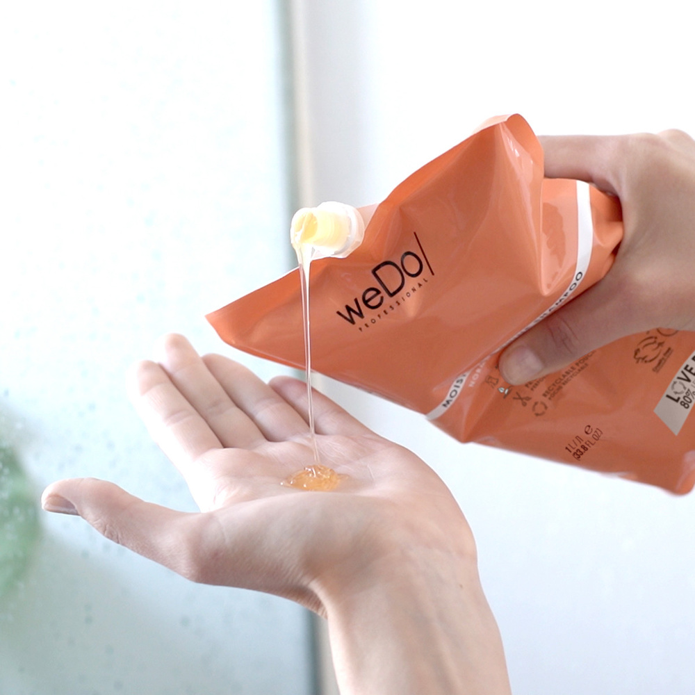 wedo Shampoing Vegan Hydratation et Brillance recharge cheveux normaux et abîmés Shampooing vegan sans sulfate sans silicone pour cheveux normaux abimés
