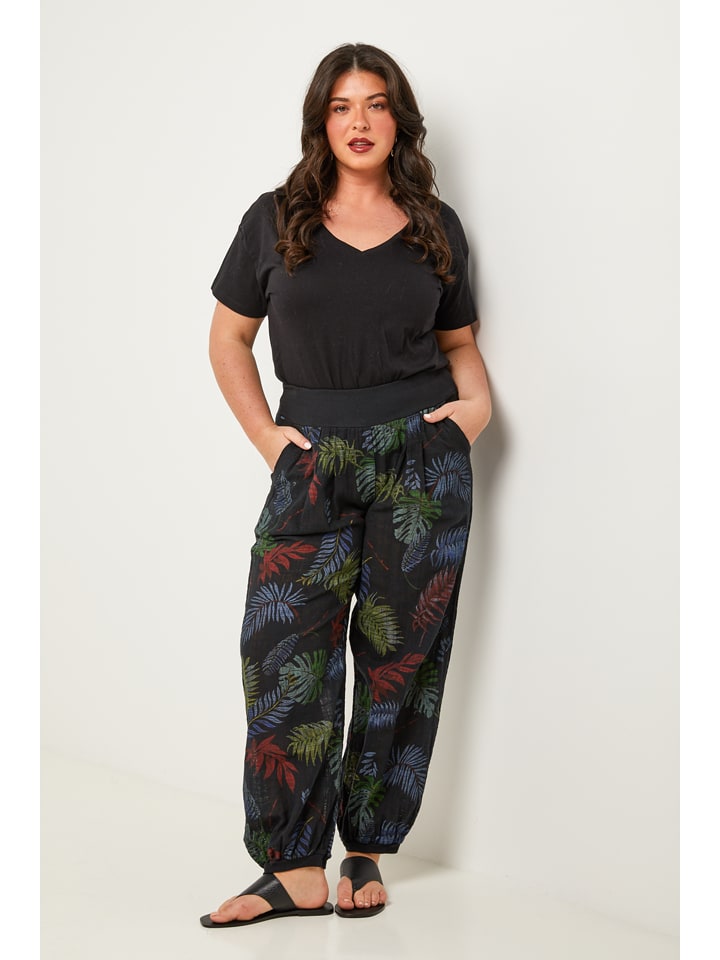 Curvy Lady Hose in Schwarz/ Grün günstig kaufen