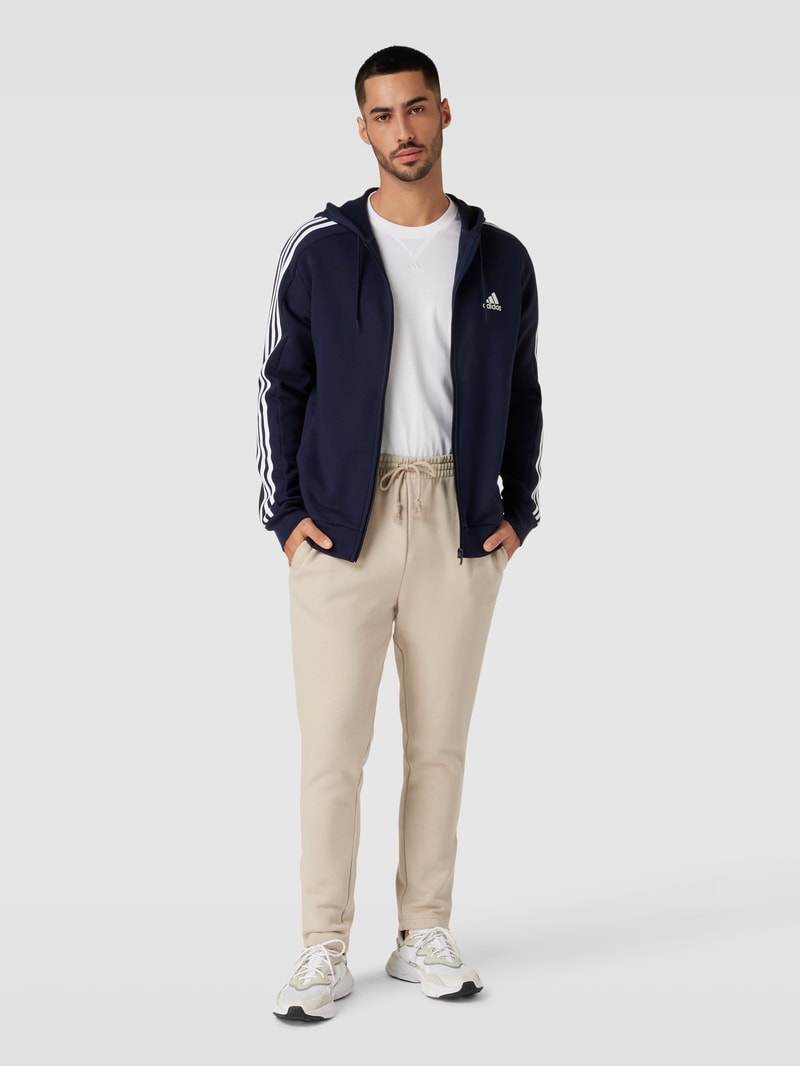 Sweatjacke mit Kontraststreifen in dunkelblau