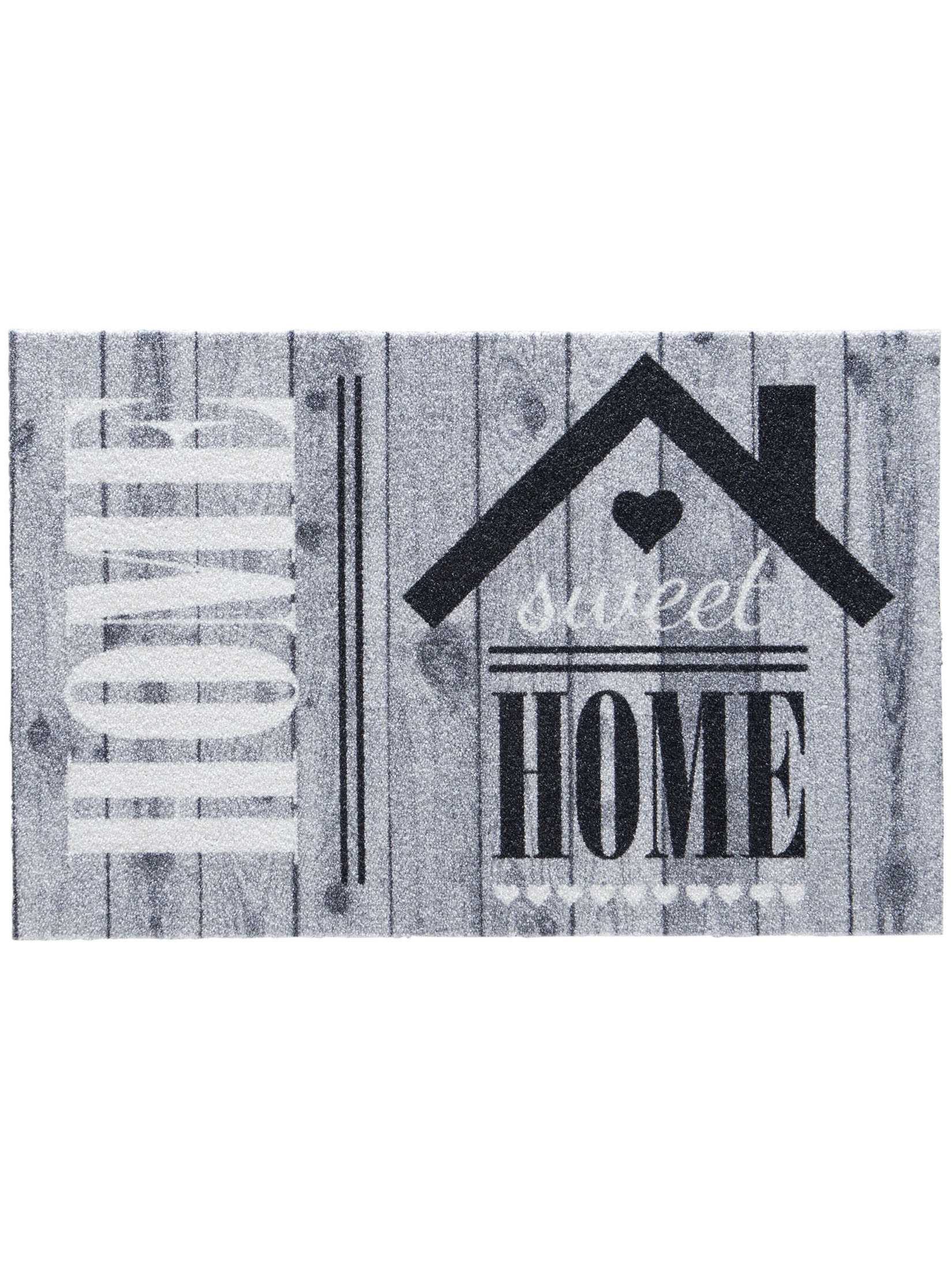 Vintage Wood Sauberlaufmatte, Home Sweet Grey