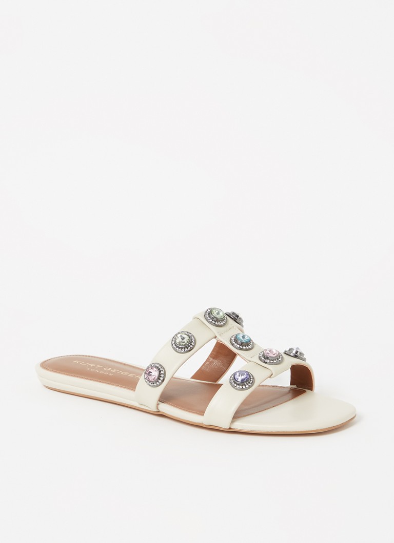 Papuci din piele Octavia de la Kurt Geiger cu finisaj metalic
