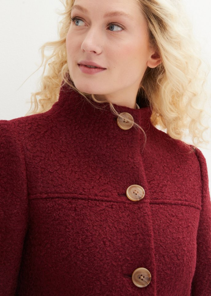 Boucle-Mantel mit Taschen