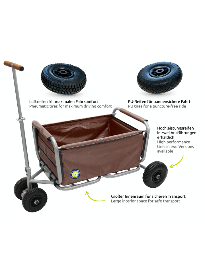Beachtrekker Beachtrekker LiFe faltbarer Bollerwagen   Bremse, klappbarer Handwagen (Braun) günstig kaufen onesize