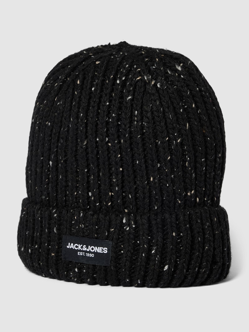 Beanie in Two-Tone-Machart Modell 'CLIFF' in schwarz