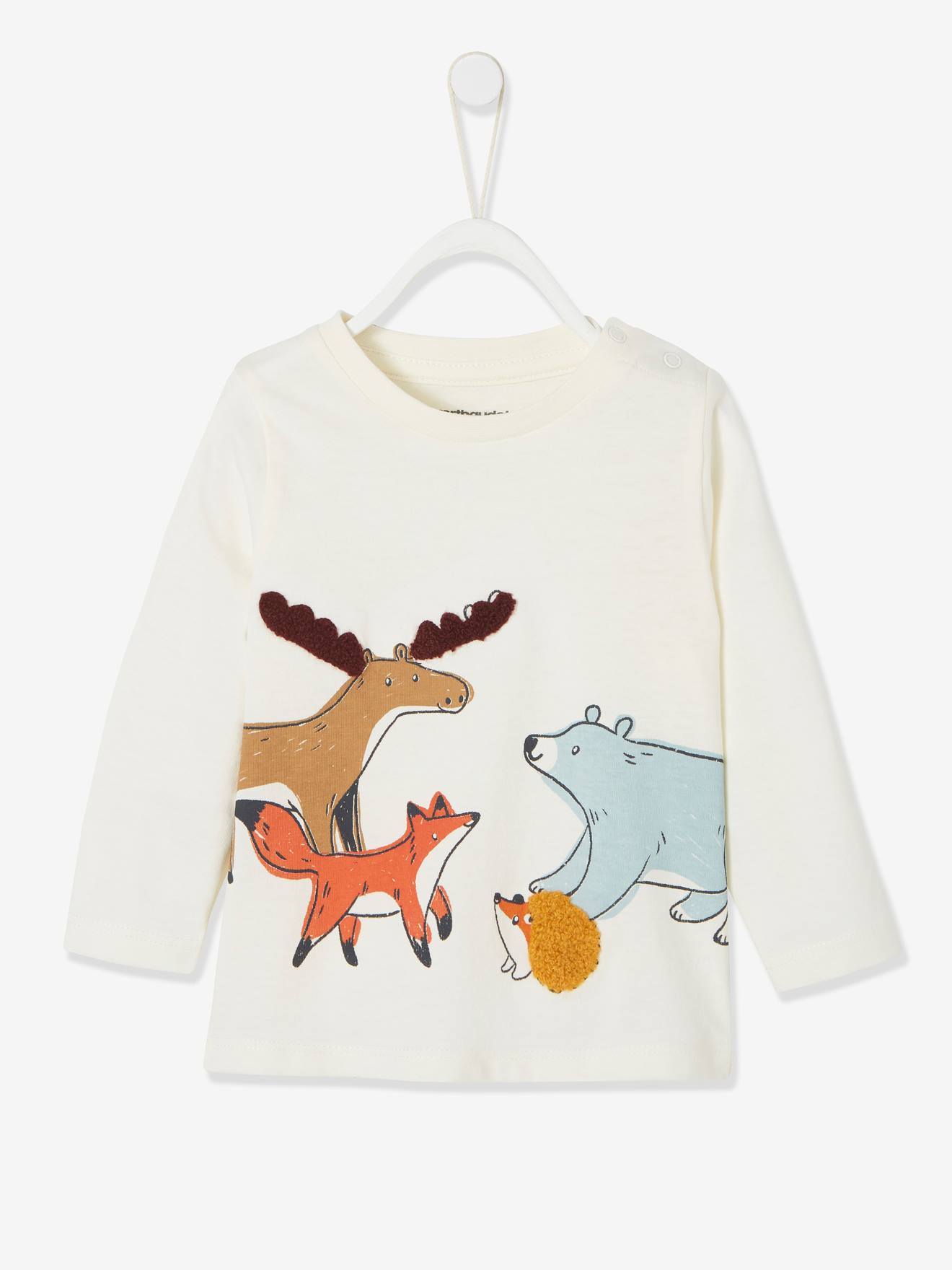 T-shirt bébé garçon animaux sauvages beige