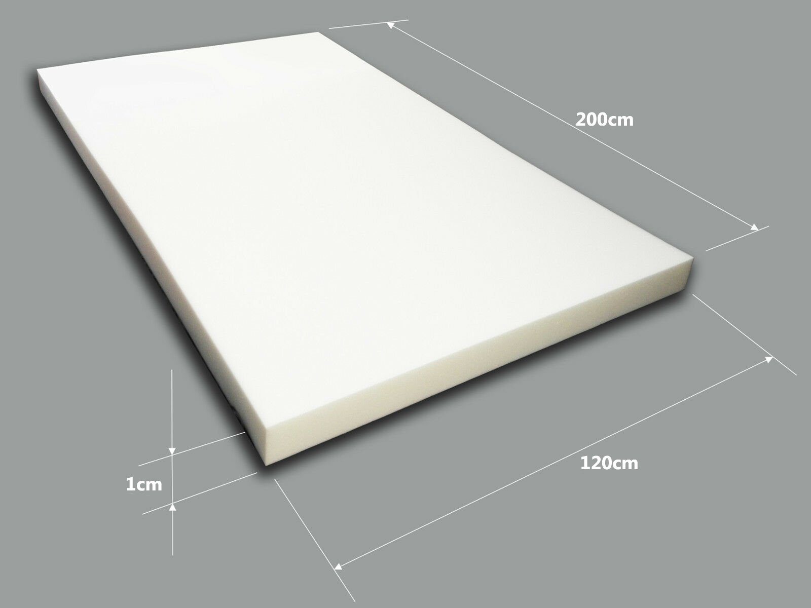 Kaltschaummatratze Schaumstoffplatte Schaumstoff in vielen Größen zur Auswahl, sunnypillow, 1 cm hoch, 120 x 200 x 1 cm