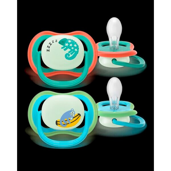 Philips Avent Cumisüveg Ultra Air 6-18 hónapos korig SCF376/28 Éjszakai cumi 2 db