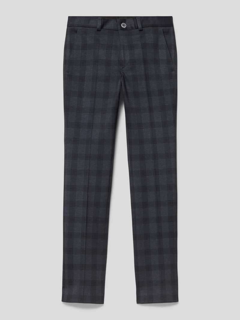 Hose mit Karo-Muster in marineblau