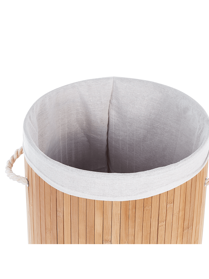 Beliani Wäschekörbe SANNAR in Heller Holzfarbton/Weiß - (W) 40 x (H) 60 x (L) 40 cm günstig kaufen onesize