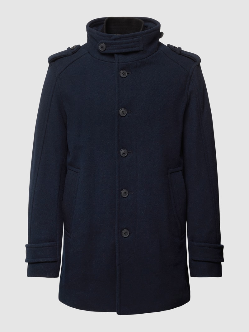 Mantel mit Strukturmuster Modell 'Noah' in marineblau