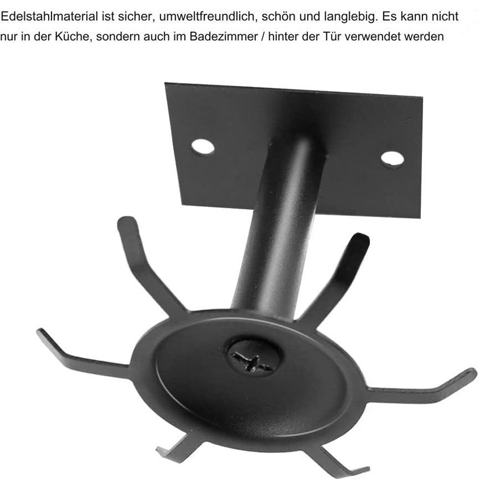 Tian Dee Wandhaken 2-teiliges Wandregal mit sechs Haken zur Aufbewahrung in Küche und Bad