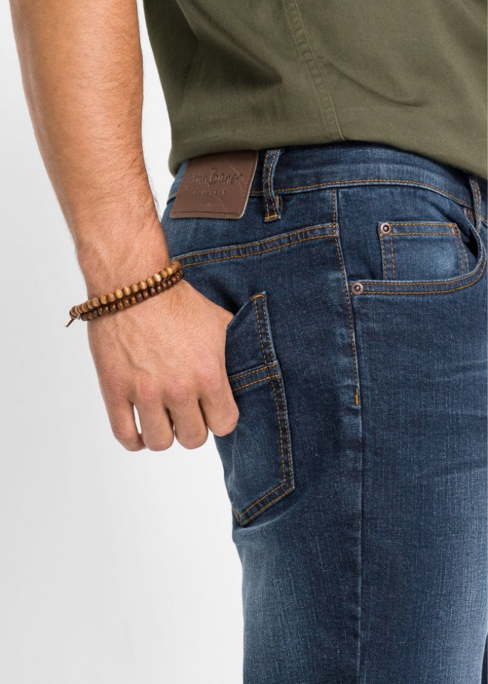 Regular Fit Stretch-Jeans m. Komfortschnitt, Tapered